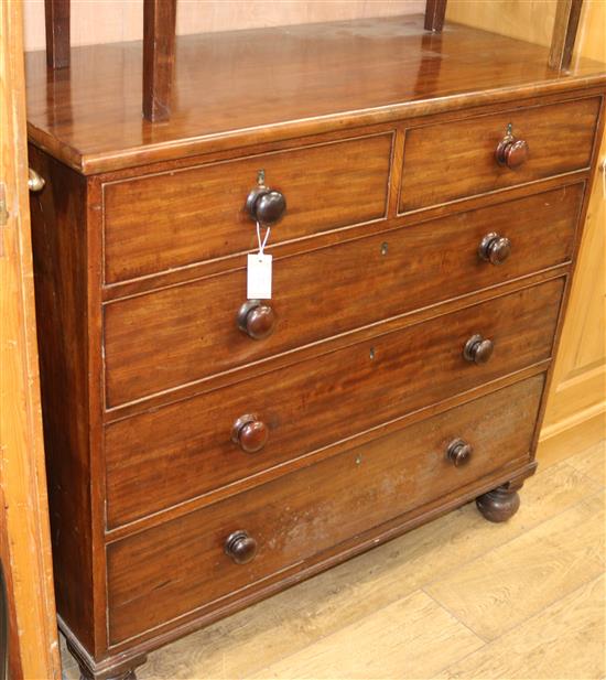 A Victorian mahogany straight fronted chest of drawers W.114cm